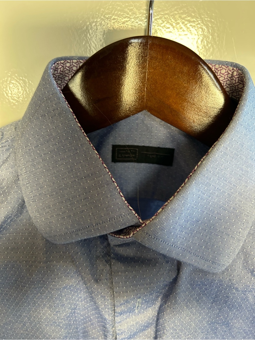 14th & Union Men's Button Front Long Sleeve Shirt 15-32/39 Blue Dots 100% Cotton